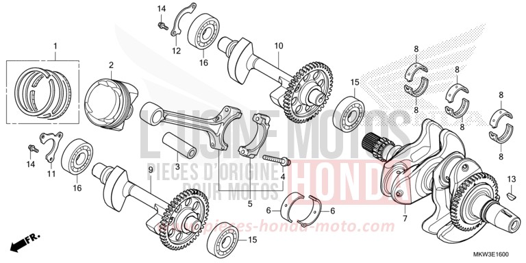 VILEBREQUIN/PISTON von NC750X DCT GLINT WAVE BLUE METALLIC (B197) von 2021